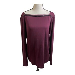 Lauren Ralph Lauren womens square neck beaded trim. Long sleeve. Size X-large